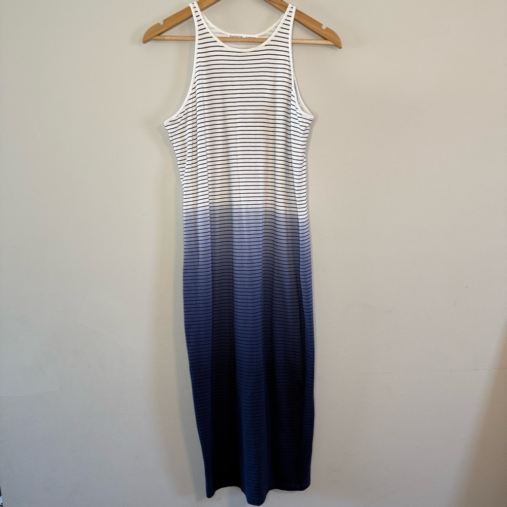 Athleta White/Blue Ombré Striped Sun-kissed Dress - Picture 3 of 12